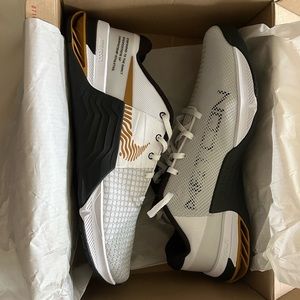 Nike Metcon 8 Size 12 - White/Black/Gold - Brand New in Box